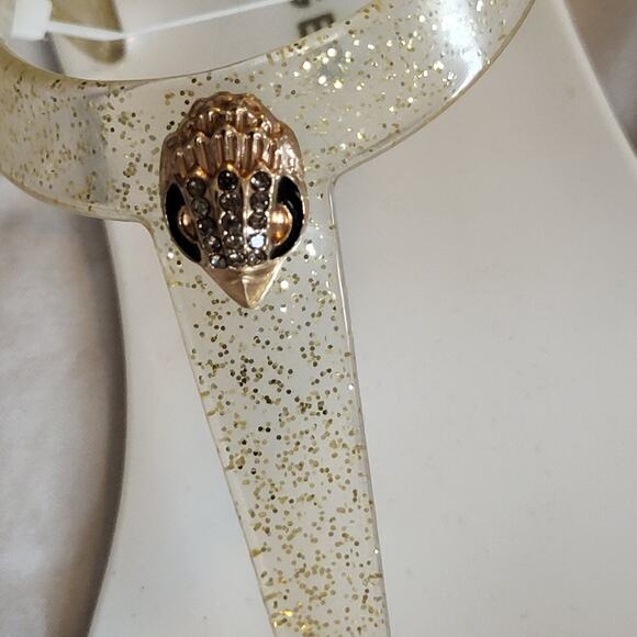 NEW Kurt Geiger London Mini Maddison Sandals White Gold Girls size 1 - Picture 2 of 3